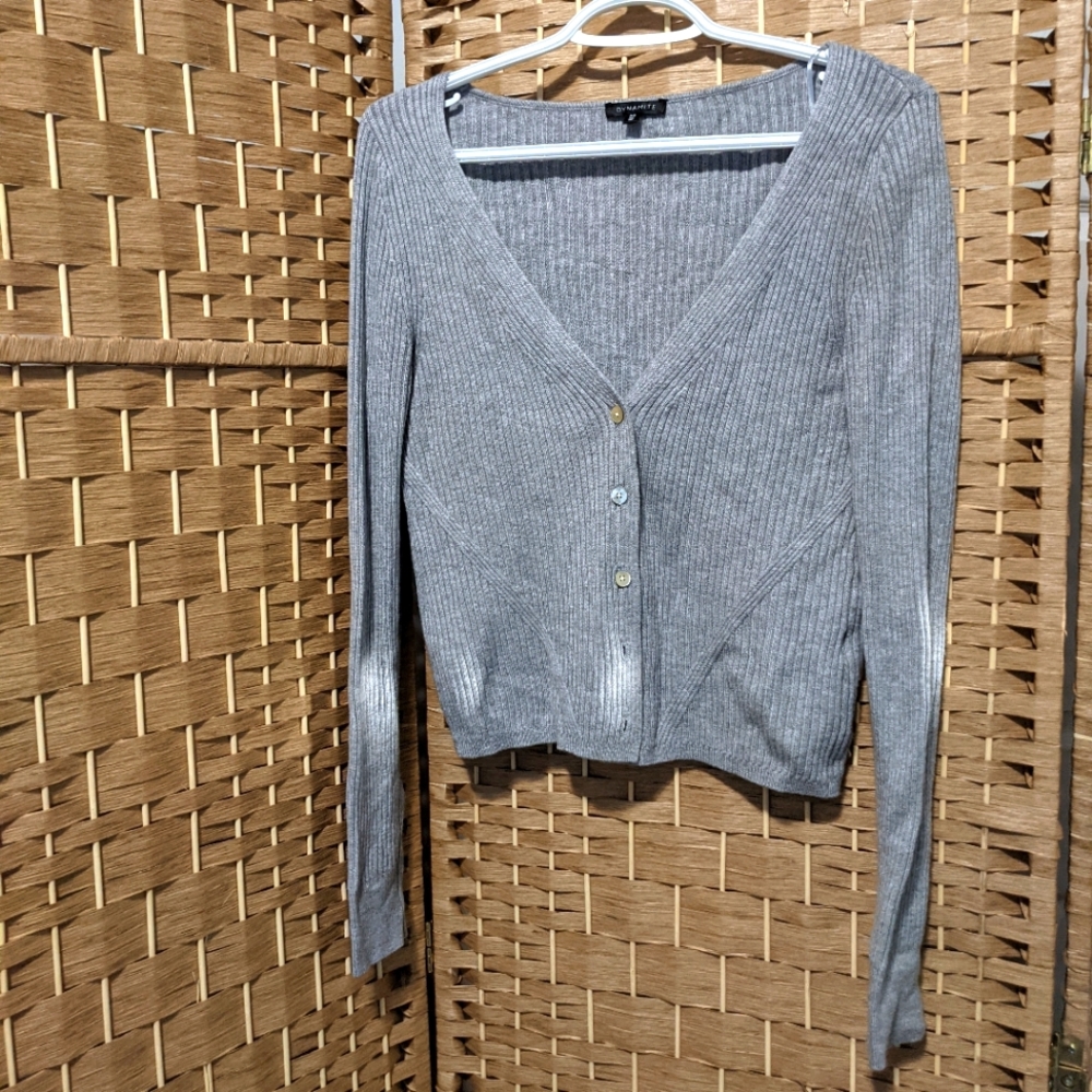 🌺Moving Sale!🪴 Gray ribbed cardigan